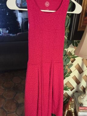SO Fuchsia Textured Sleeveless Fit & Flare Dress